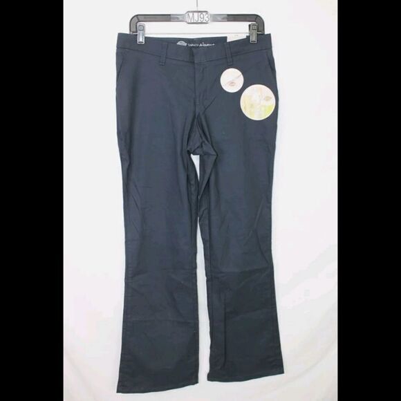 Dickies Women's Flat Front Stretch Twill Pant Slim Fit, Dark Navy, Size 8 R NWT - Picture 1 of 5